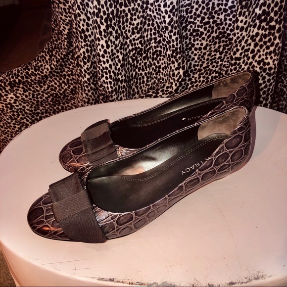 Ellen Tracy New Croc Design Leather Shoes - Picture 6 of 12